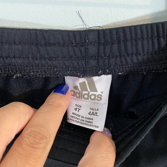 Adidas Girl's Black with Multicolor 3 Striped Track Pants Size 4T - Picture 5 of 6